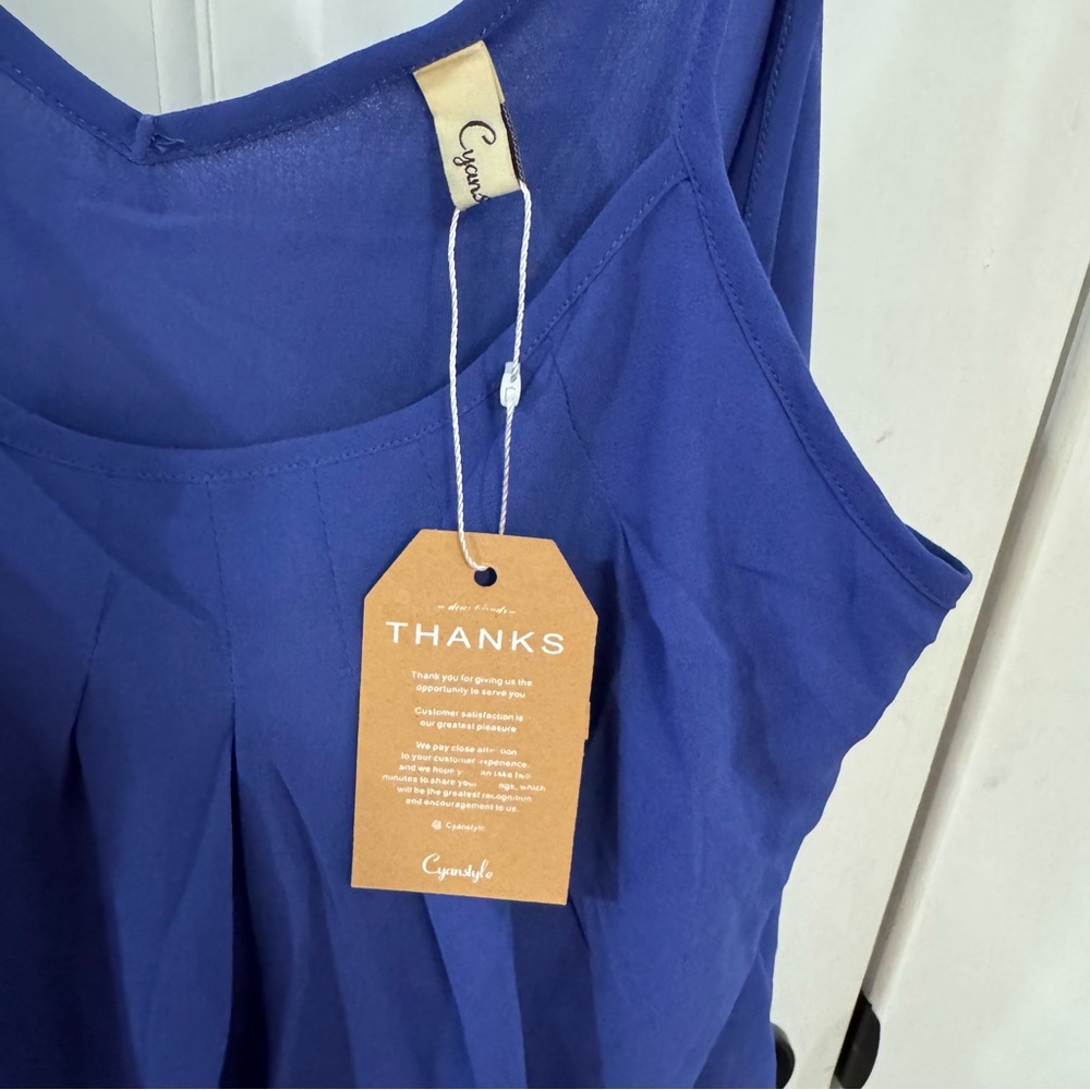 Cyanstyle Pleated‎ Chiffon Cami Top – NWT – Size L - Picture 7 of 12